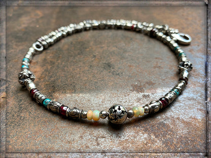 Elfcraft Kette Sternzeichen-Symbole Natursteine Sterling Silber Massiv Unisex