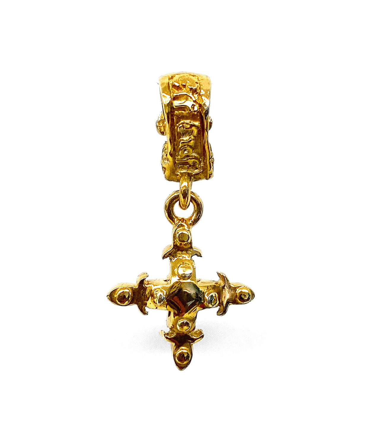 Elfcraft Anhänger Aquamarin Cabochon 24 ct Gold Plattiert 925 Sterling Silber Lilien-Öse Rückseite