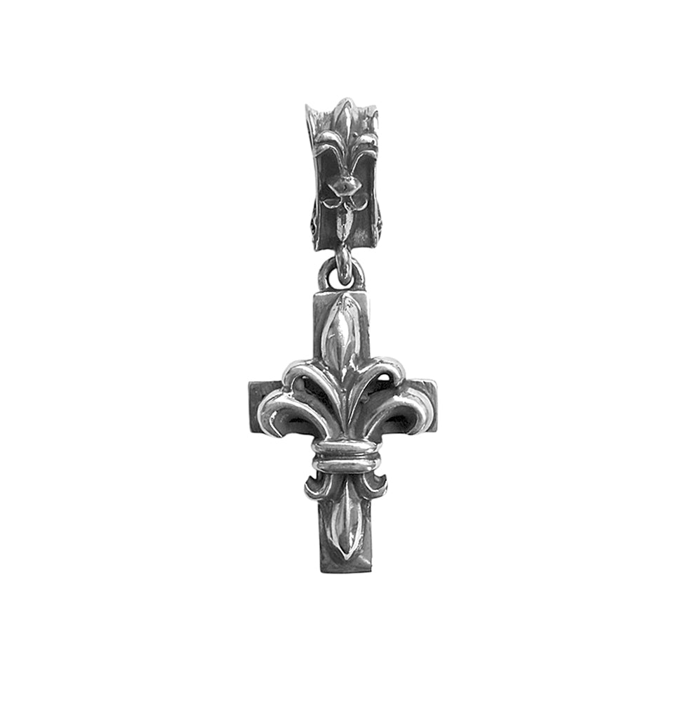 Elfcraft Kreuzanhänger Klein Lilie 5 cm 925 Sterling Silber Massiv Unisex