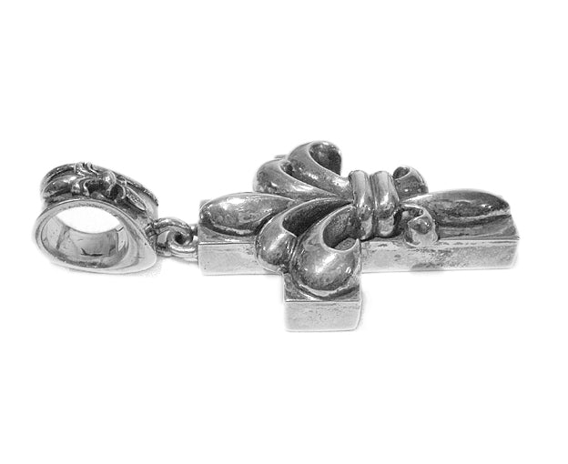 Elfcraft Kreuz Anhänger Lilie 7 cm Groß 925 Sterling Silber Massiv Unisex Seitlich