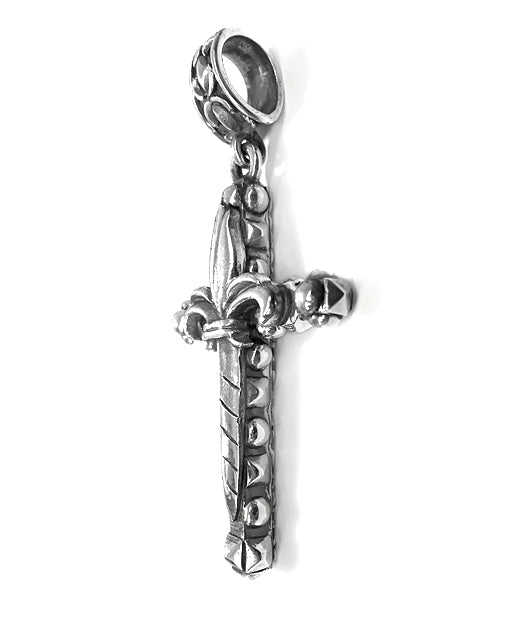 Elfcraft Anhänger Kreuz Lilie 7 cm Lang 925 Sterling Silber Massiv Unisex Seitlich