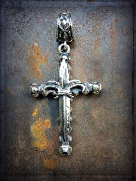 Elfcraft Kreuz Anhänger Lilie 7 cm Lang Sterling Silber Massiv Unisex Rückseite Believe In Your Dreams
