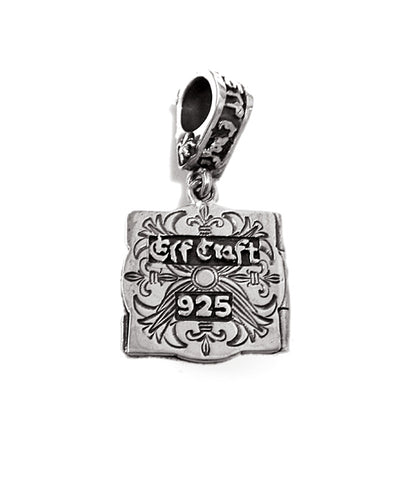 Elfcraft Medaillon Eckig Lilie 925 Sterling Silber Massiv Unisex Rückseite