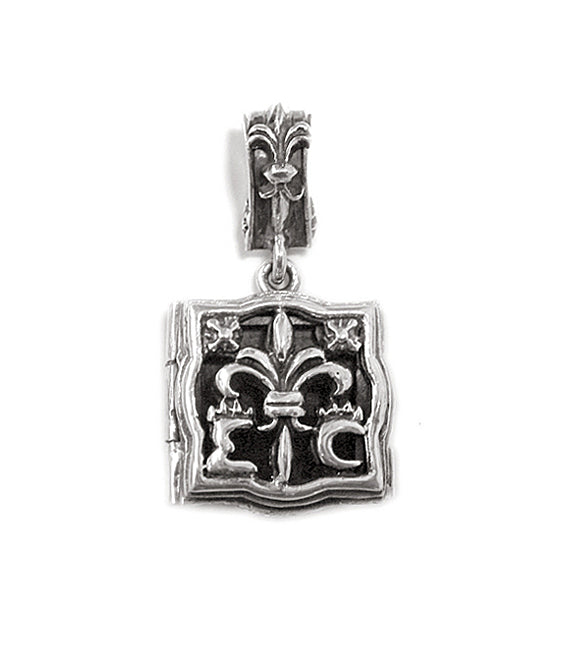 Elfcraft Medaillon Eckig Lilie 925 Sterling Silber Massiv Unisex