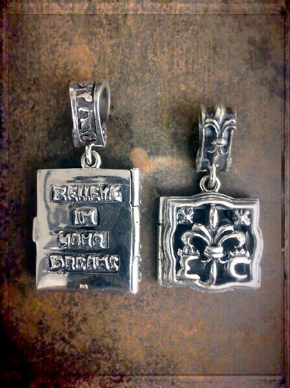 Elfcraft Medaillons Eckig Lilie 925 Sterling Silber Massiv Unisex