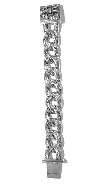 Elfcraft Statement Panzerarmband Massiv Believe In Your Dreams Lilien-Verschluss 925 Sterling Silber 