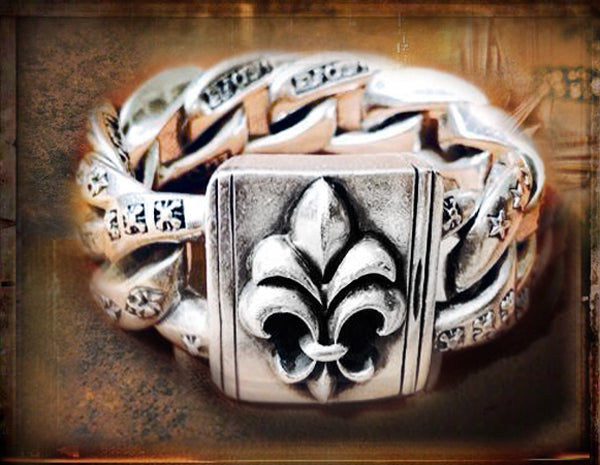 Elfcraft Statement Panzerarmband Massiv Believe In Your Dreams Lilien-Verschluss Sterling Silber
