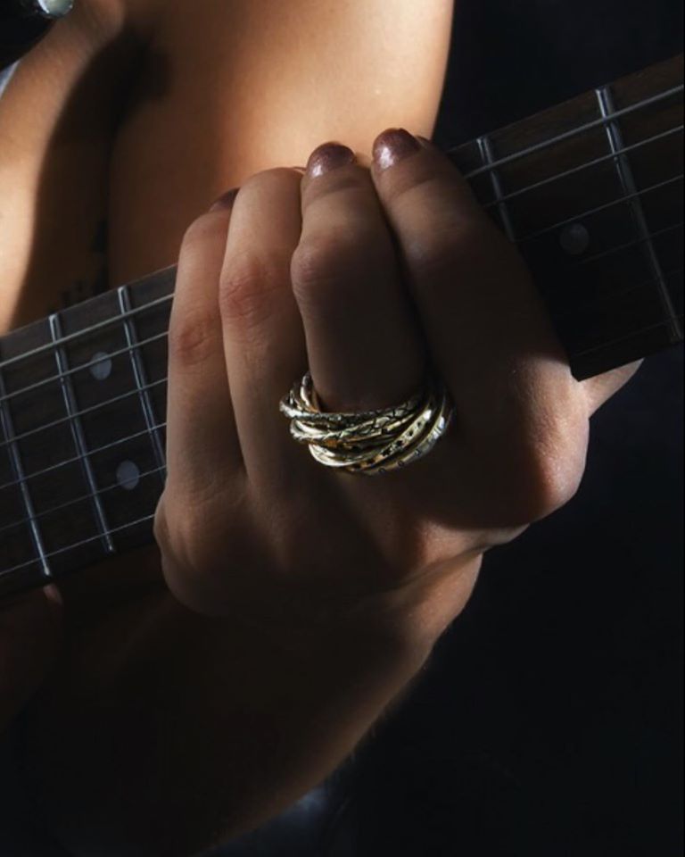 Elfcraft Bandring Breit 11-reihig Dragon Scales Believe In Your Dreams 925 Sterling Silber Massiv Model