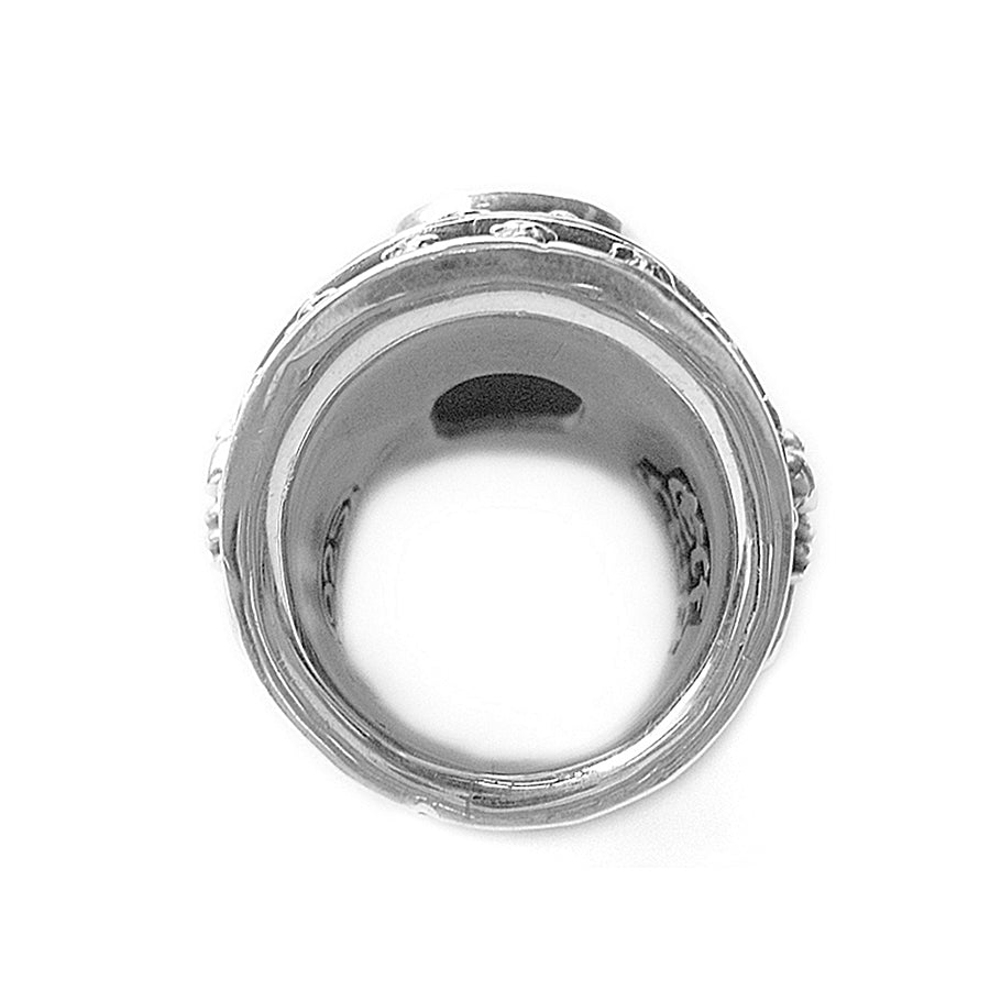 Elfcraft Ring Groß Zirkonia Weiß Facettiert Believe In Your Dreams 925 Sterling Silber Massiv Unisex Rückseite