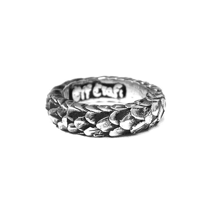 Elfcraft Ring Drachenschuppen-Optik 925 Sterling Silber Massiv Unisex