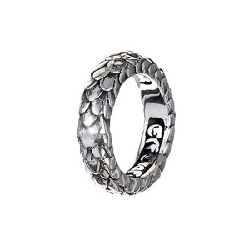 Elfcraft Ring Drachenschuppen-Optik 925 Sterling Silber Massiv
