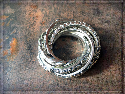Elfcraft Ring Sechsreihig Verschiedene Motive 925 Sterling Silber Massiv