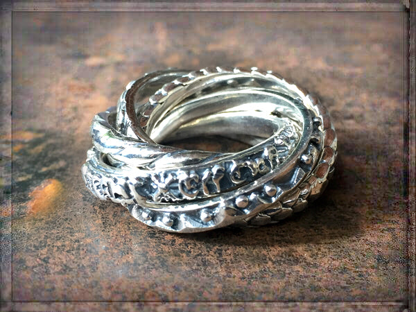 Elfcraft Ring Sechsreihig Verschiedene Motive 925 Silber Massiv