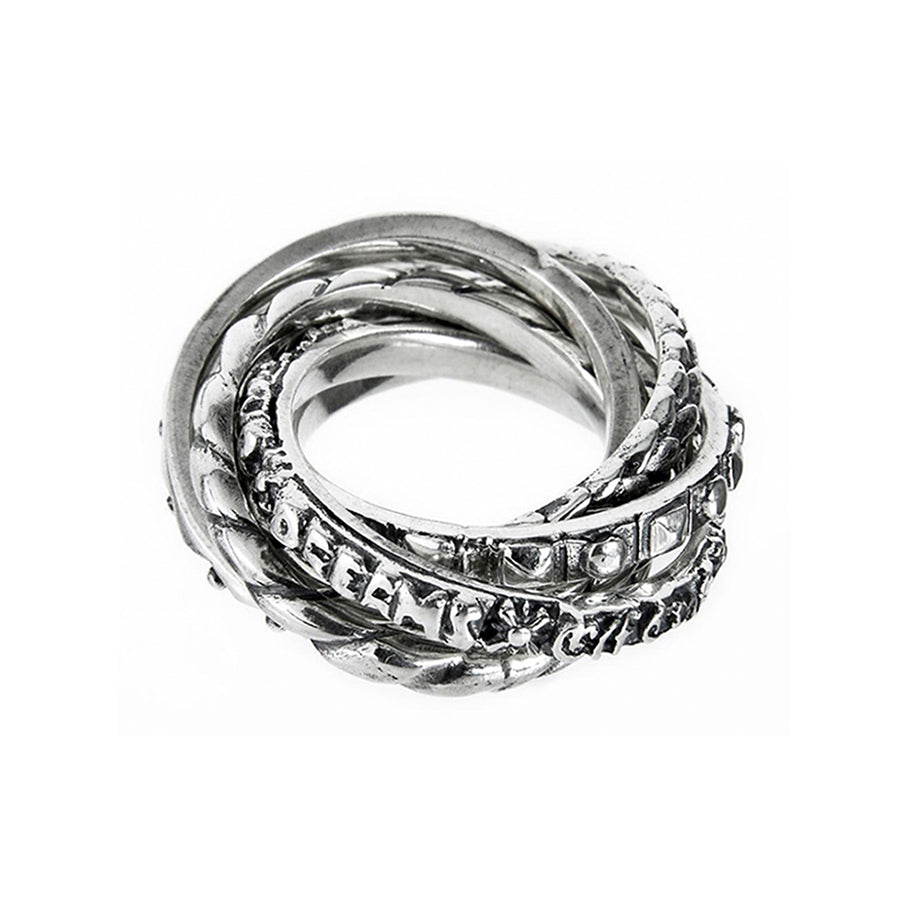 Elfcraft Ring Sechsreihig Dragon Scales Believe In Your Dreams 925 Sterling Silber Massiv