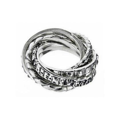 Elfcraft Ring Sechsreihig Dragon Scales Believe In Your Dreams 925 Sterling Silber Massiv