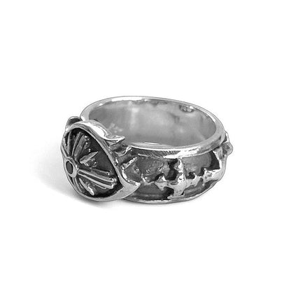 Elfcraft Ring Third Eye Magic Crosses Zirkonia Schwarz 925 Sterling Silber Unisex 2