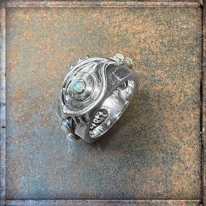 Elfcraft Ring Third Eye Opale 925 Silber Massiv Unisex