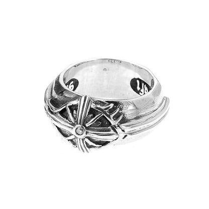 Elfcraft Ring Third Eye Star Beams Facettiert Zirkonia Weiß 925 Sterling Silber Unisex

