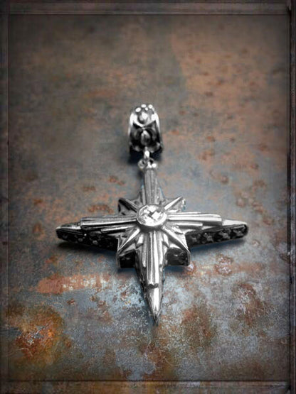Elfcraft Stern-Anhänger Zirkonia Weiß Sterling Silber Massiv Unisex