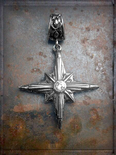Elfcraft Stern-Anhänger Zirkonia Weiß Facettiert 925 Sterling Silber Massiv Unisex