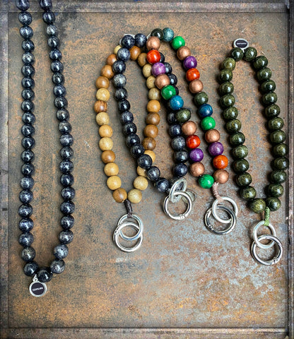Escapulario Handyketten Schlüsselanhänger Holzperlen 12 mm Handmade MO'BEADS 20 cm Lang