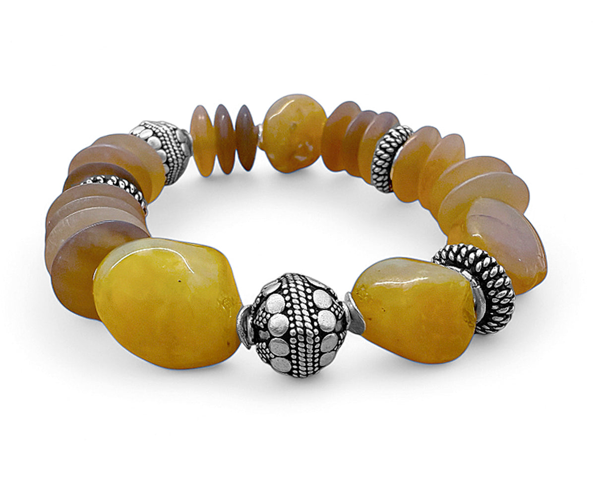Ethno Boho Armband Carneol Horn Unikat Sterling Silber Schmuck Reichenberger
