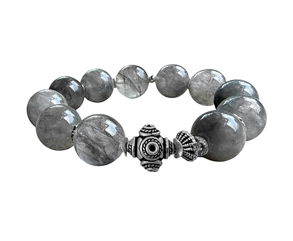 Armband Ethno | Quarz Grau | Sterling Silber