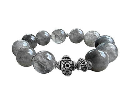Armband Ethno | Quarz Grau | Sterling Silber