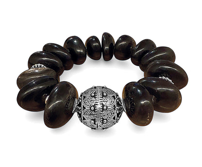 Ethno Boho Hornarmband Dehnbar Unikat Sterling Silber Schmuck Reichenberger