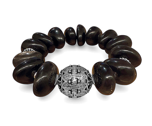 Ethno Boho Hornarmband Dehnbar Unikat Sterling Silber Schmuck Reichenberger