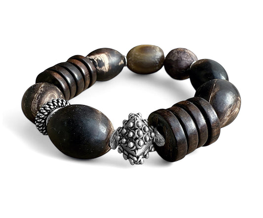 Ethno Armband Hornarmband Matt Dehnbar Unikat Sterling Silber Schmuck Reichenberger
