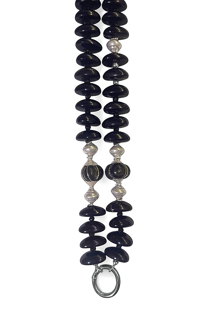 Horn Kette Ethno Boho Schwarz Lang 925 Silber Unikat Schmuck Reichenberger