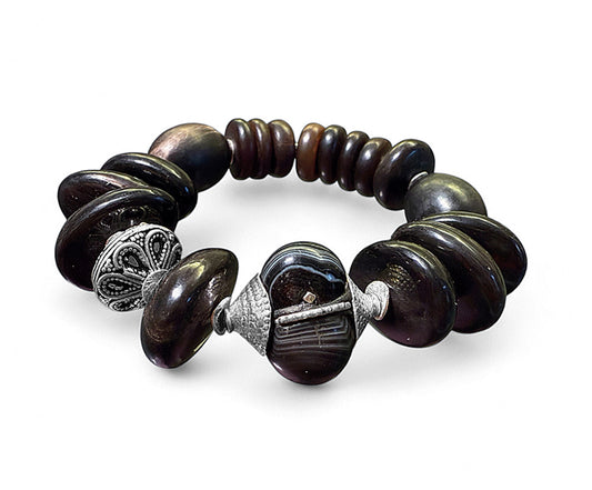 Armband Horn Ethno Boho Dehnbar 925 Sterling Silber Unikat Silber Schmuck Reichenberger

