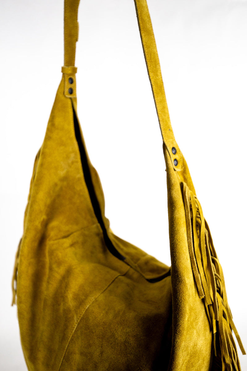 Fransentasche Boho Shopper Wildleder Willow Gypsy-Style Pflanzlich Gefärbt Rehard Detail 2