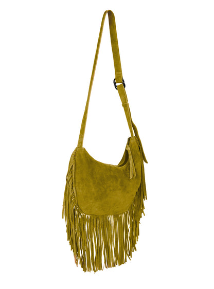 Fransentasche Boho Wildleder Willow Gypsy-Style Pflanzlich Gefärbt Rehard