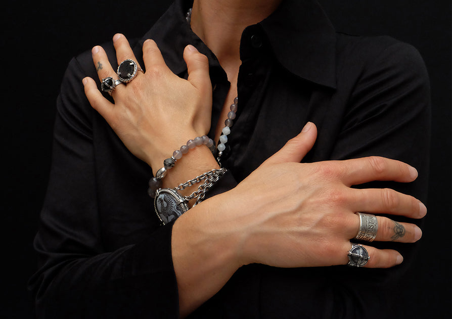 Gem Kingdom Breiter Bandring Be Just and Fear Not Gravur Sterling Silber