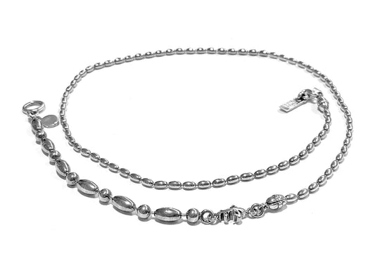 Gem Kingdom Kette 925 Sterling Silber Ovale Runde Kettenelemente Kleines Lilien-Motiv