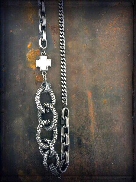 Gem Kingdom Kette 925 Sterling Silber Perlmutt-Kreuz Verschiedene Ketten-Elemente 