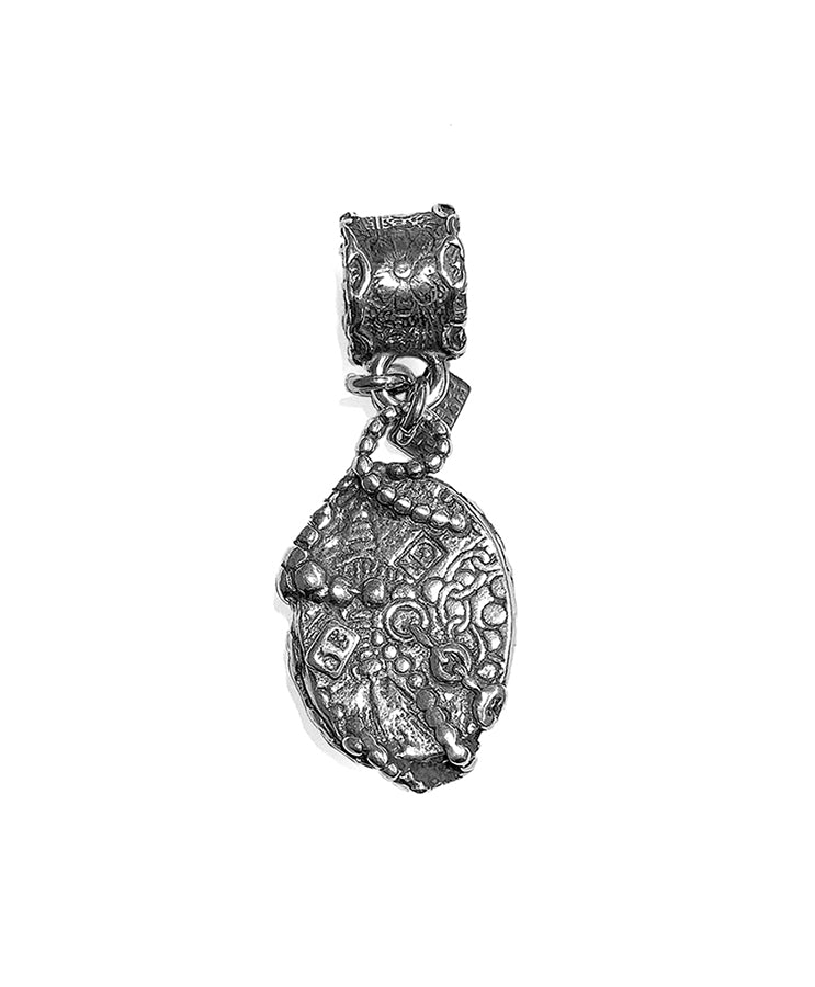Gem Kingdom Anhänger Burning-Heart-Gravur Kristallglas 925 Sterling Silber Rückseite