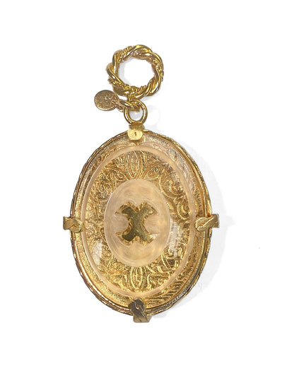 Gem Kingdom Anhänger Doppelseitig Bohemian Crystal Lion Golden Heritage Bronze 18k Vergoldet