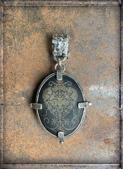 Gem Kingdom Anhänger Doppelseitig Herz-Motiv Horn Bohemian Kristallglas 925 Sterling Silber Schmuck Reichenberger