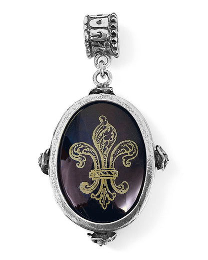 Gem Kingdom Doppelseitiger Anhänger Kreuz Lilie 925 Sterling Silber Unikat Glaskristall Perlmutt-Inlay
