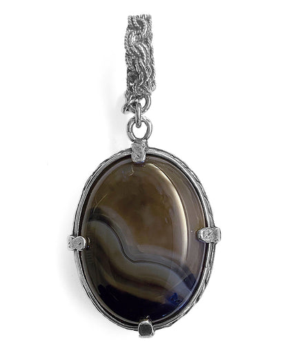 Gem Kingdom Doppelseitiger Lilien-Anhänger 925 Sterling Silber  Glaskristall Achat Unikat