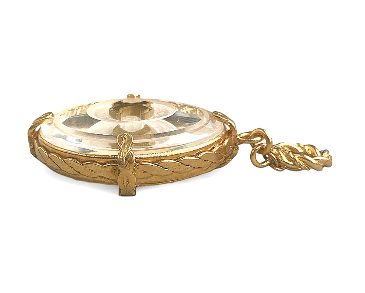 Gem Kingdom Anhänger Doppelseitig Bohemian Crystal Lion Golden Heritage Bronze 18k Vergoldet