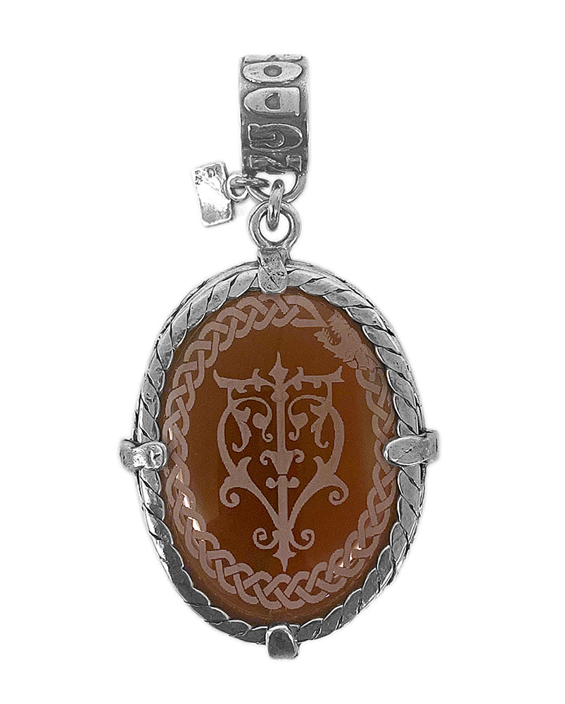 Gem Kingdom Anhänger Doppelseitig Unicorn Bohemian Heart Carneol Graviert 925 Sterling Silber