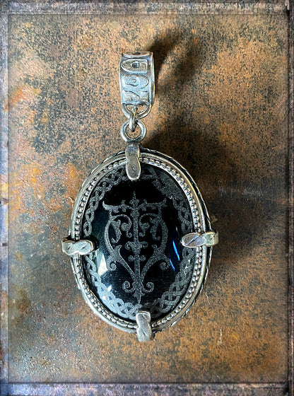 Gem Kingdom Anhänger Doppelseitg Unicorn Herz Carneol Schwarzer Spinell 925 Sterling Silber