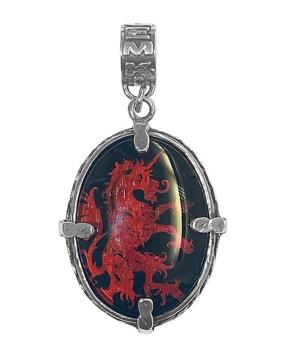 Gem Kingdom Anhänger Doppelseitig Unicorn Legend Kollektion Kristallglas Intaglio Steinschnitt 925 Sterling Silber