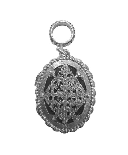 Gem Kingdom Anhänger Lilien-Motiv Kristallglas Braun Sterling Silber Rückseite Rosette