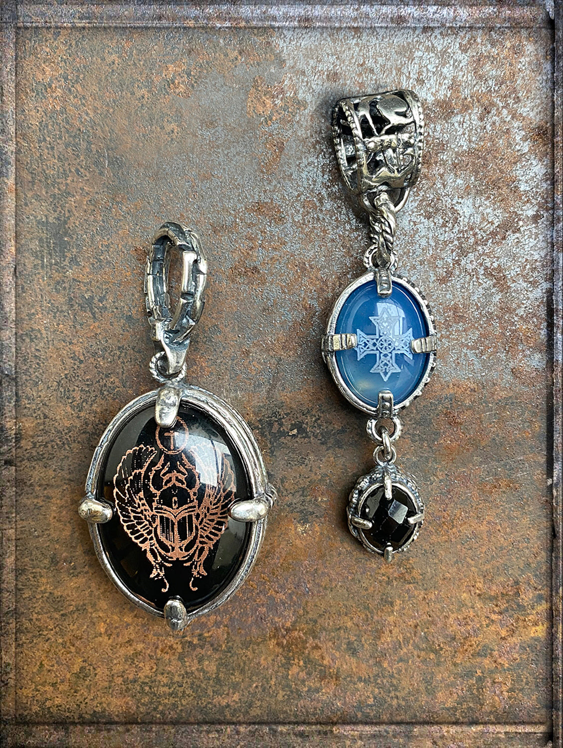 Gem Kingdom Talisman-Anhänger Skarabäus Kreuz-Motiv Schmuck Reichenberger 925 Sterling Silber