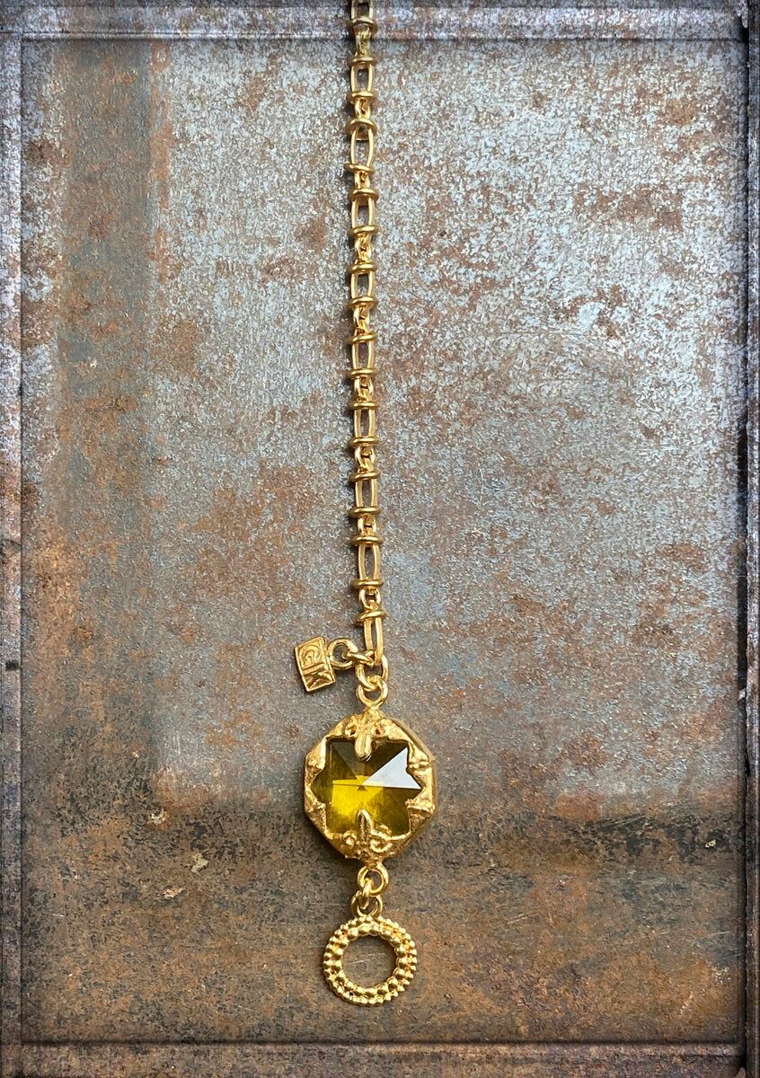 Gem Kingdom Kettenarmband  Bronze Vergoldet Anhänger Zirkonia Gelb Golden Heritage